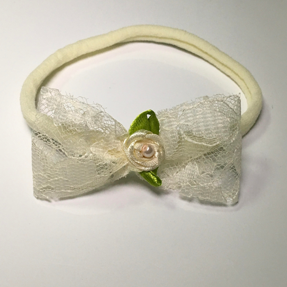 Lace bow nylon Headband Newborn